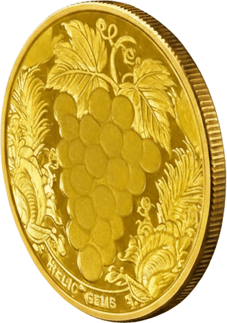 Hand holding gold coin