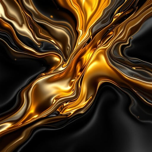 Liquid gold and black abstract